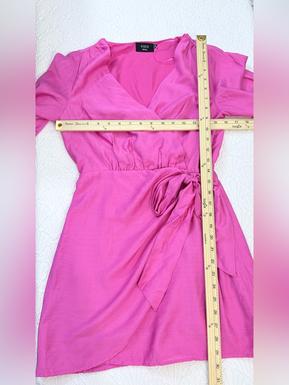 VICI Wrap Mini Dress in Pink Size S - Picture 5 of 8